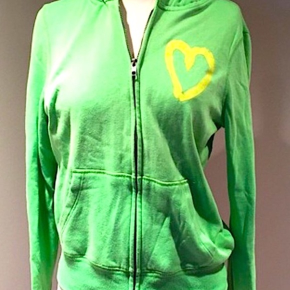 ‼️SOLD‼️ VICTORIAS SECRET PINK Vintage Green Zip Up Hoodie Jacket - Picture 5 of 7